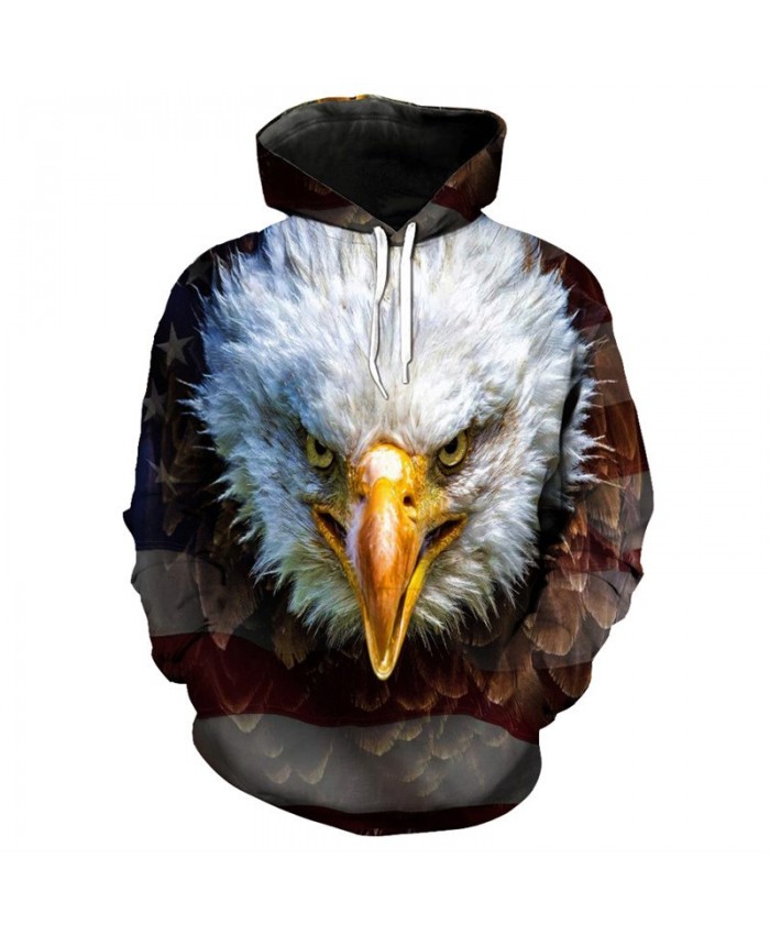 3D fashion eagle print men's hip hop hooded sweatshirt streetwear Casual Hoodie Autumn Tracksuit Pullover Hooded Sweatshirt
