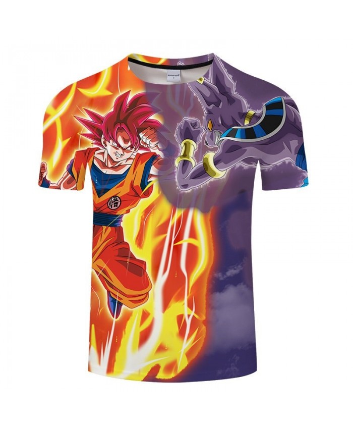 Cartoon Goku Blood Flow Dragon Ball 3D Print Men tshirt Anime Casual ...