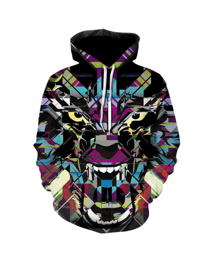 men 3d lion print hooded sweatshirt