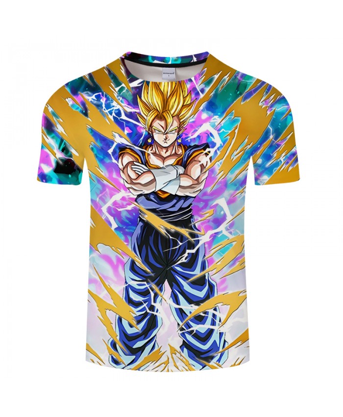 Bodybuilding Cartoon Goku 3D Print T shirt Men Dragon Ball Summer Anime ...