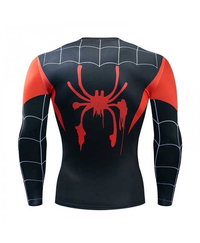 Spider Long Sleeve Men The Avengers 4 Fitness Compression Bodybuilding ...